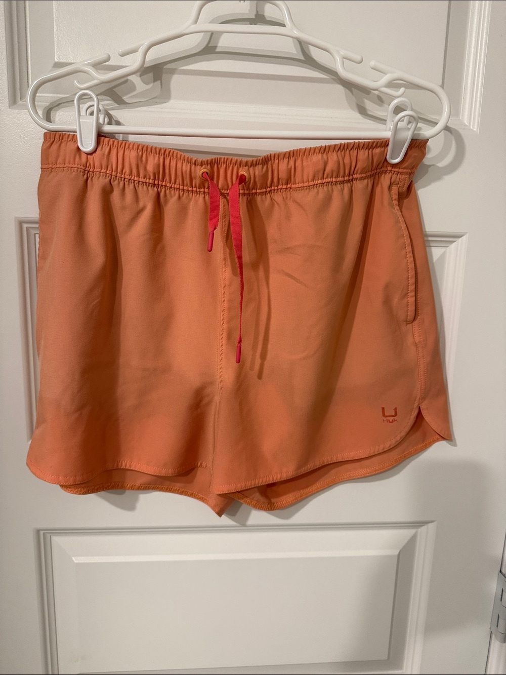 HUK Women's MELON L LARGE Drawstring Shorts SPORT FISHING ATHLETIC ELASTIC SHORT